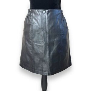Tu Woman Faux Leather Black Fitted Fully Lined Elastic Waist Mini Skirt